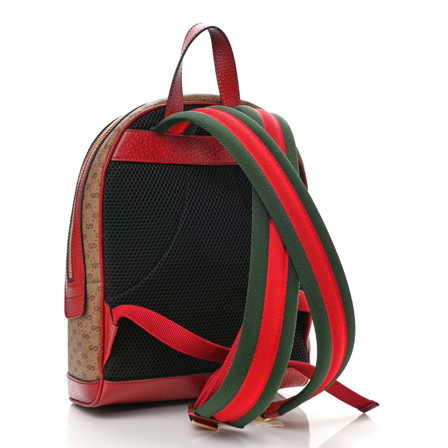 X DORAEMON Mini Vintage GG Supreme Monogram Small Dome Backpack Beige Cherry Red