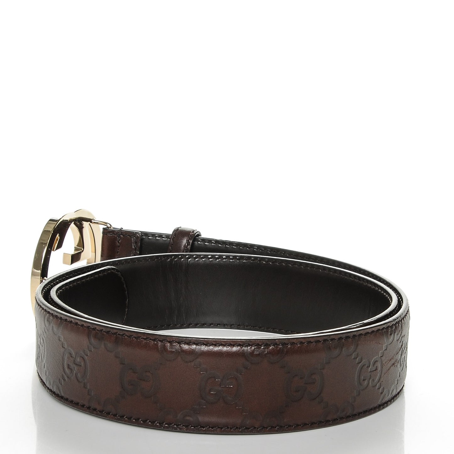 Guccissima Interlocking G 40mm Belt 90 36 Dark Brown