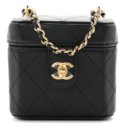 Chanel Lambskin Quilted Vanity Clutch With Chain Black 1 of 11