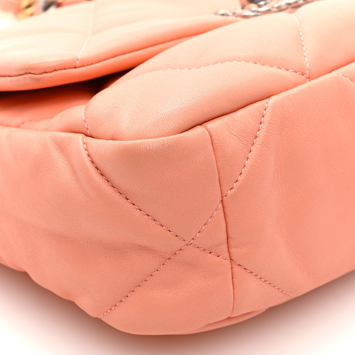 Chanel Lambskin Quilted Medium Chanel 19 Flap Light Orange 1726812