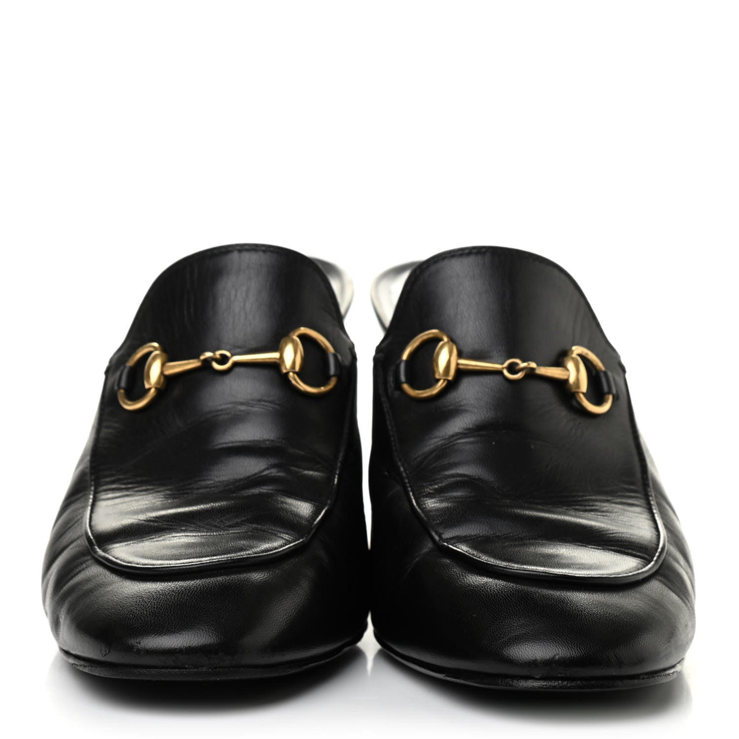 Gucci Malaga Kid Horsebit Princetown Mid Heel Mules 38 Black 2 of 11