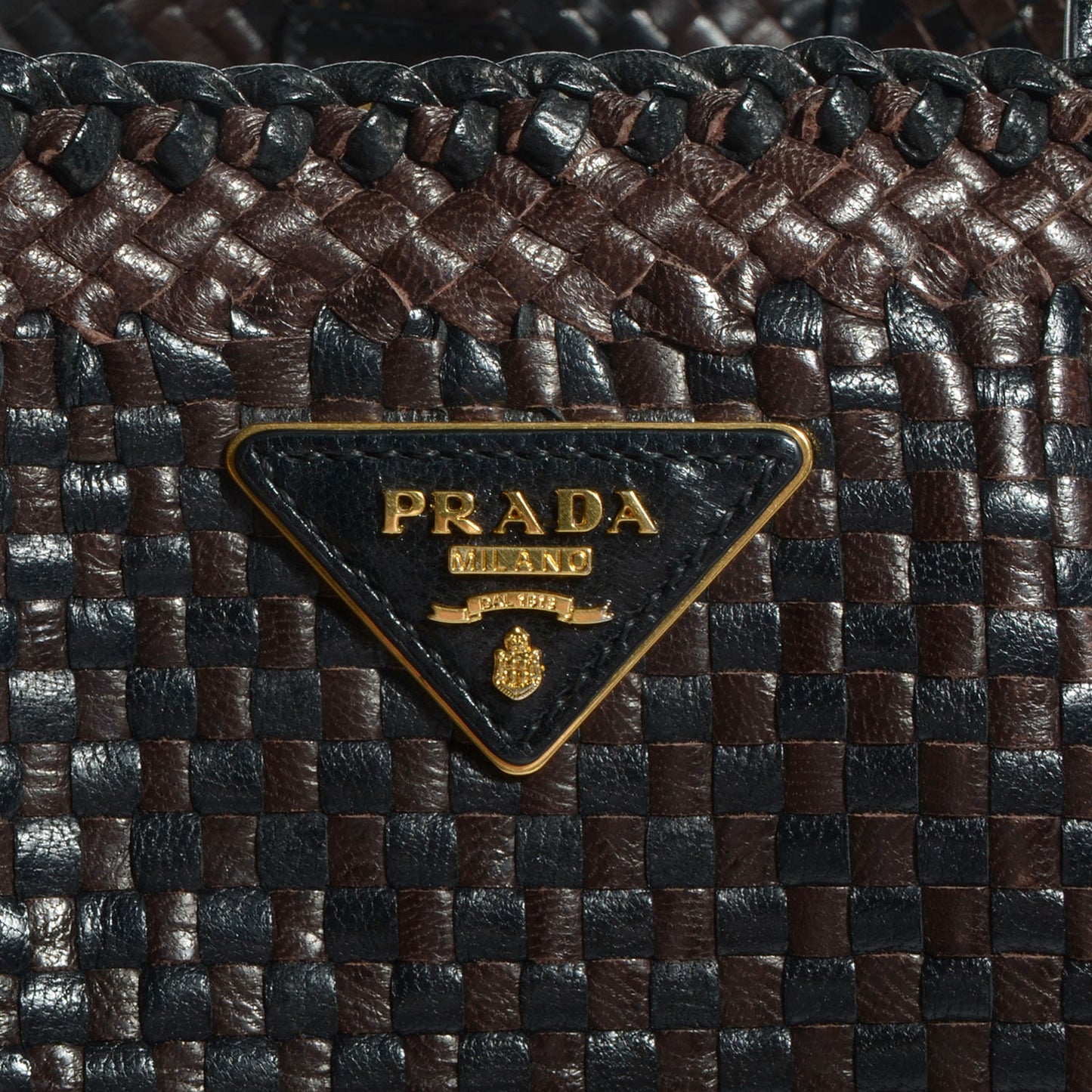 Goatskin Woven Large Tote Moro Black