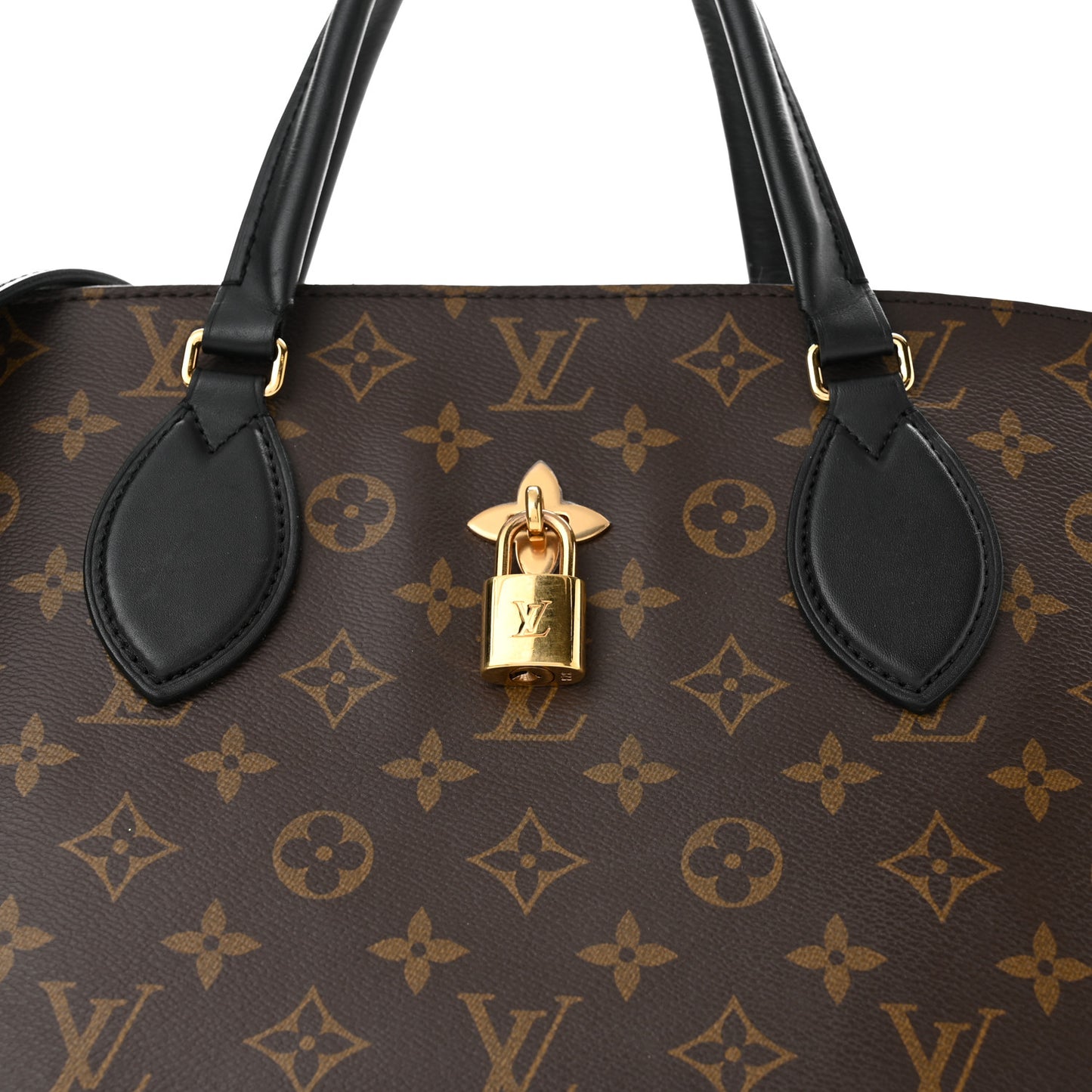 Monogram Flower Zipped Tote MM Black
