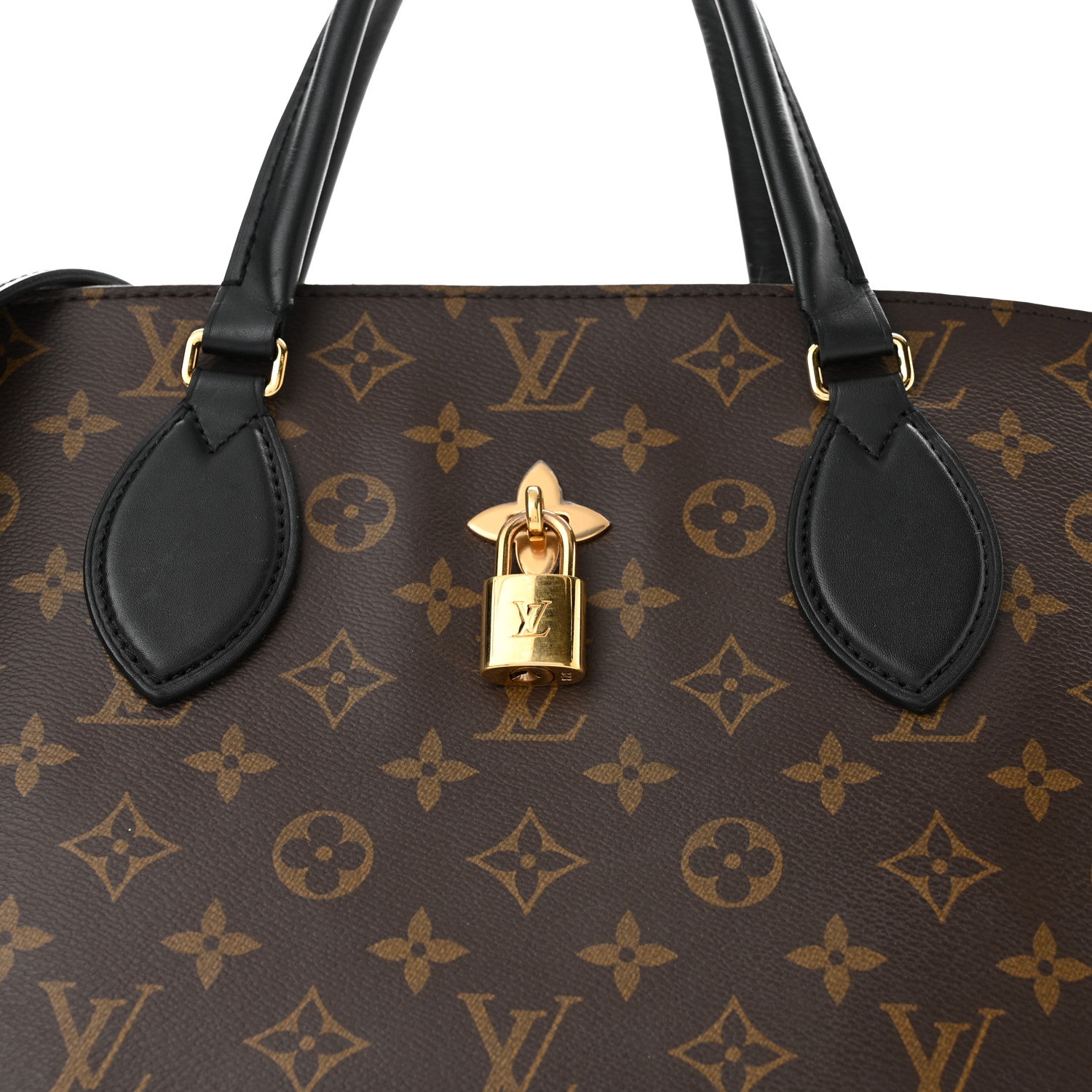 Louis Vuitton Monogram Flower Zipped Tote MM Black 8 of 11