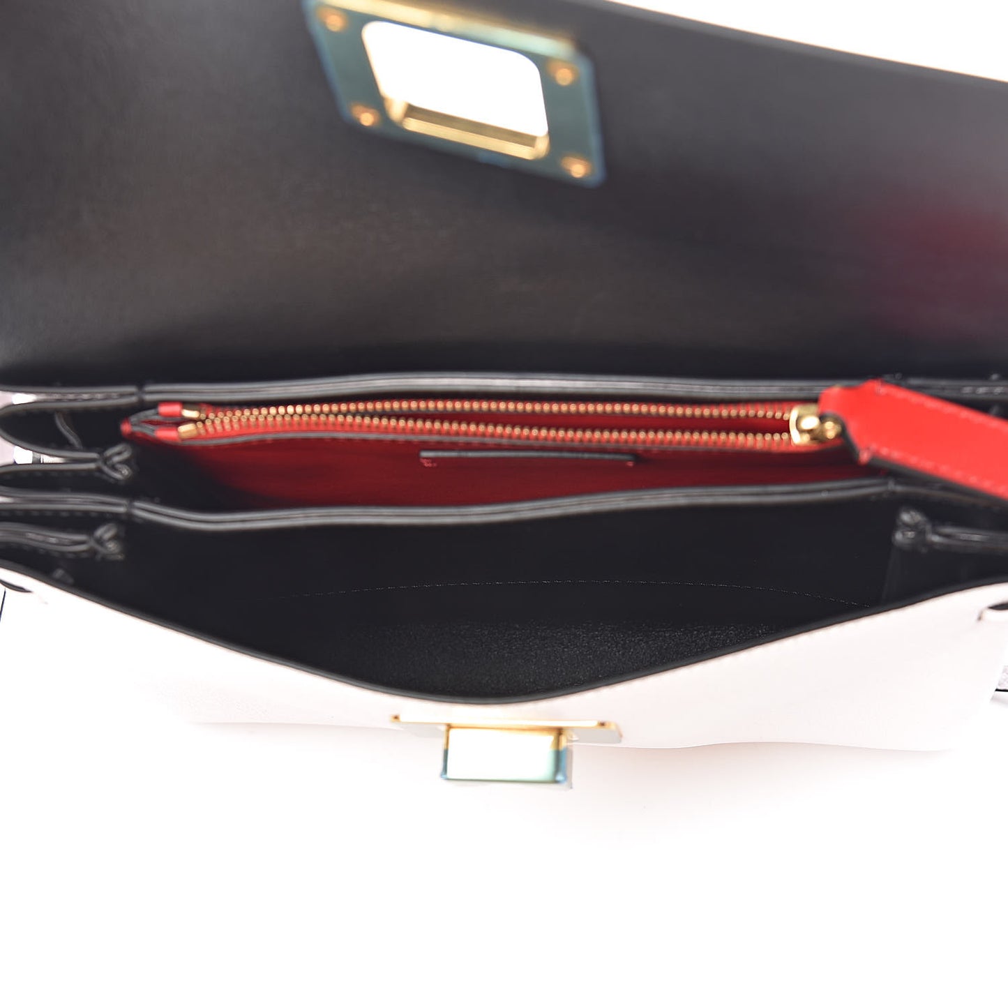 Buffalo Smooth Calfskin Small VRing Shoulder Bag Rose Cannelle White Cerise