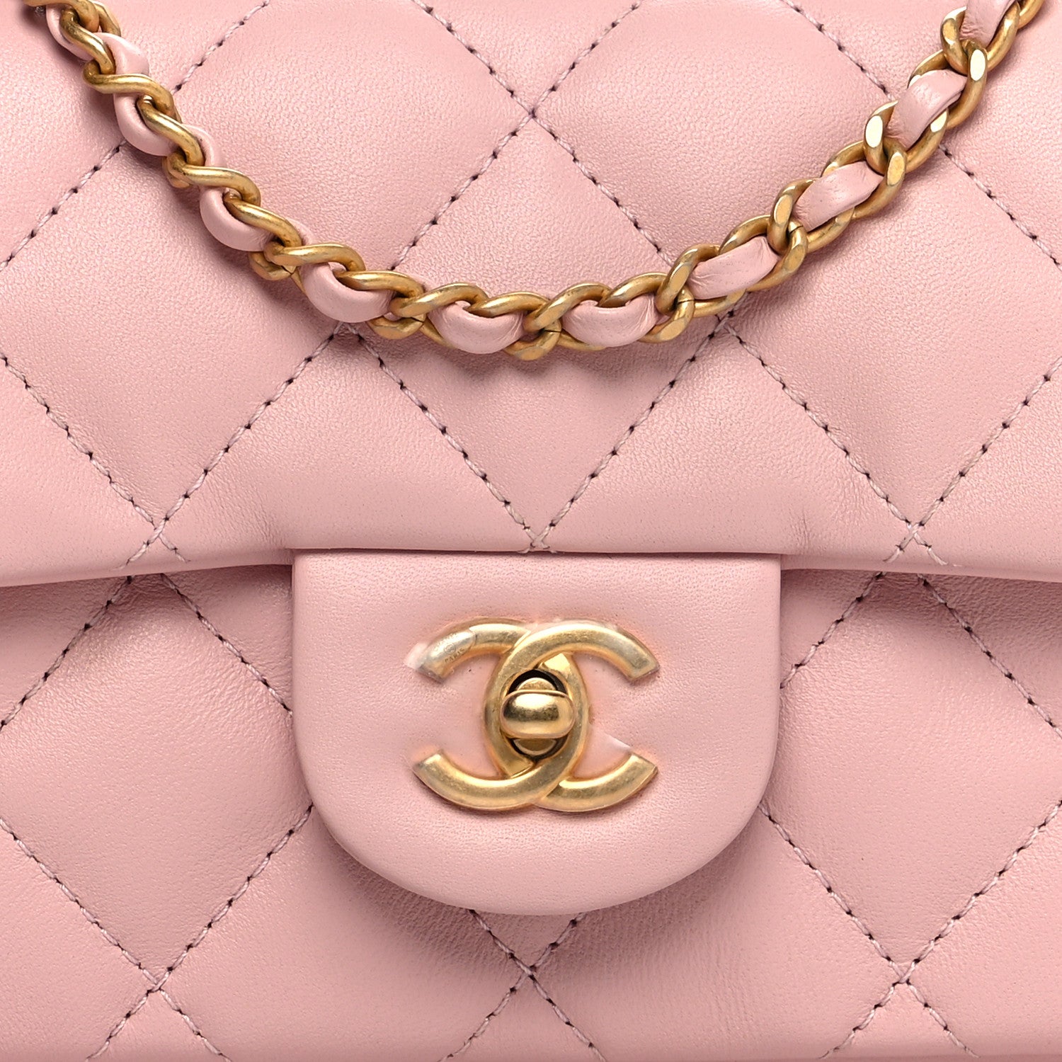 Chanel Lambskin Quilted Mini Flap Light Pink 7 of 10