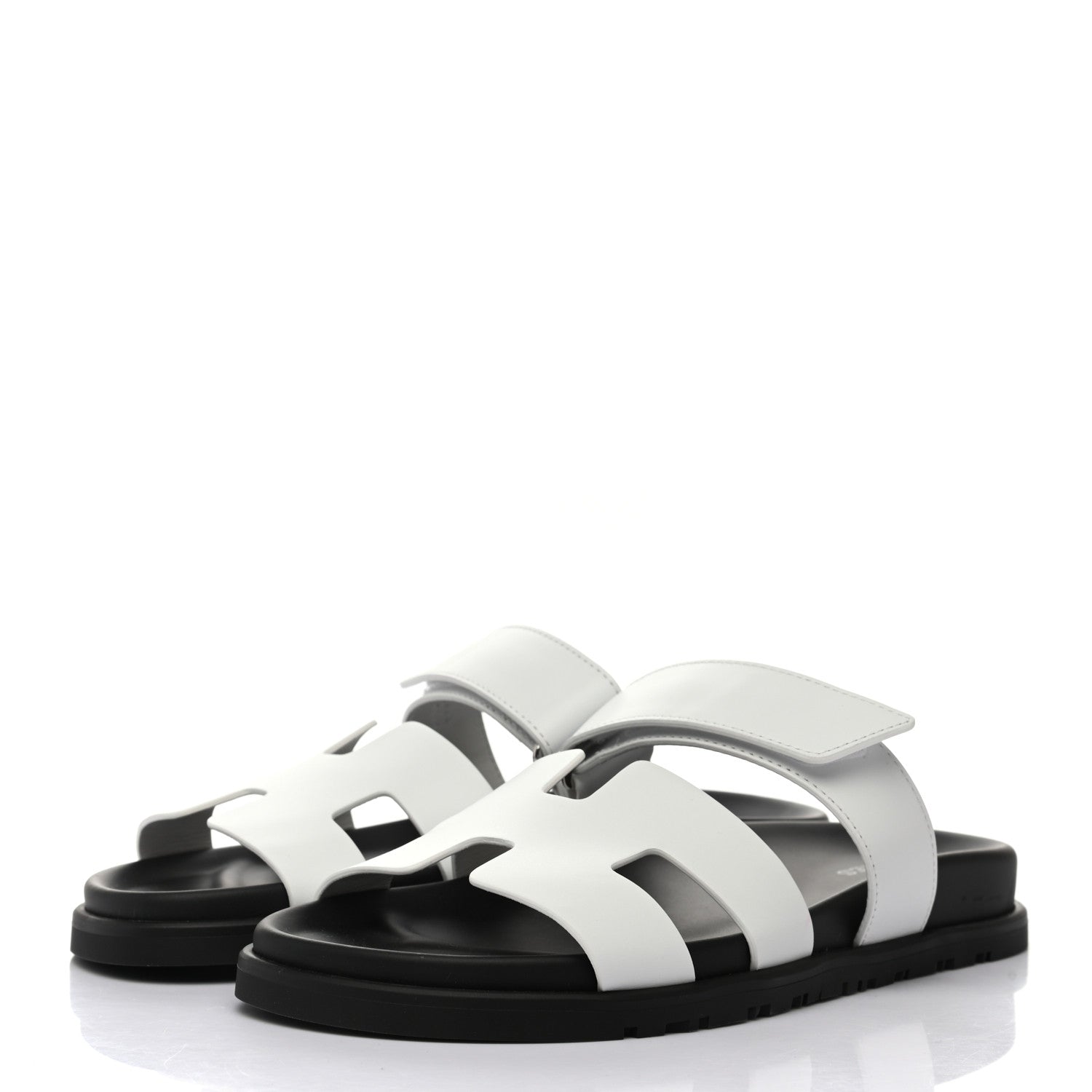 Hermes Calfskin Womens Chypre Sandals 38 White 3 of 8