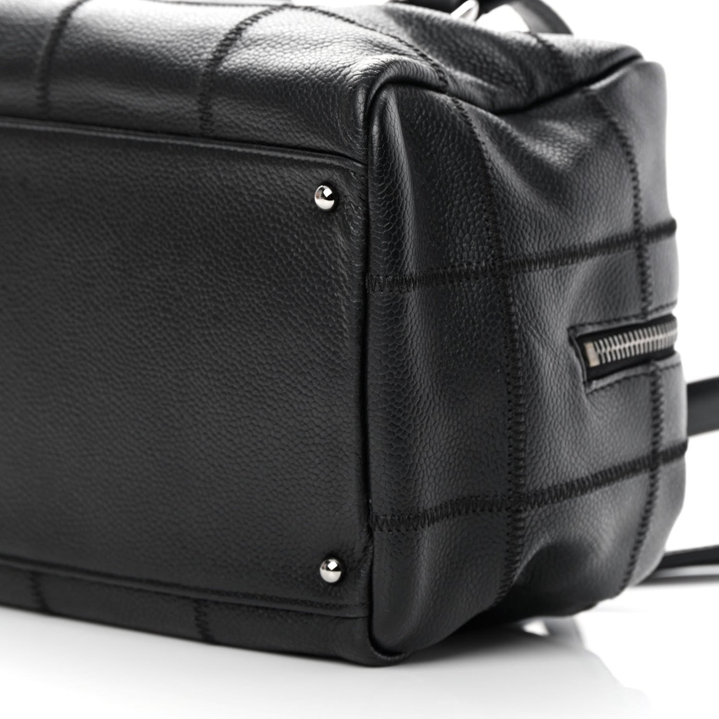 Caviar Square Stitched Bowler Black