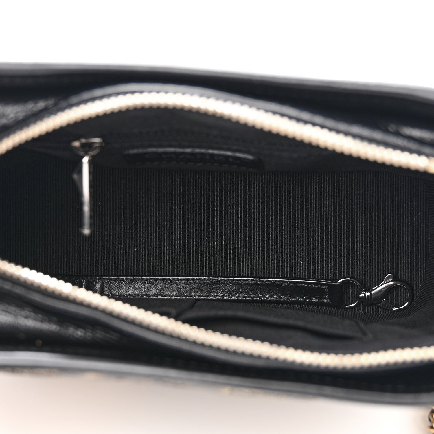 Chanel Metallic Crumpled Goatskin Quilted Small Gabrielle Hobo Black Gold 5 of 12