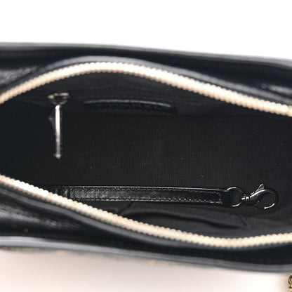 Chanel Metallic Crumpled Goatskin Quilted Small Gabrielle Hobo Black Gold 5 of 12