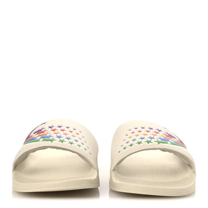 Gucci Nappa Interlocking G Rainbow Womens Pursuit Slide Sandals 41 Mystic White 3 of 11