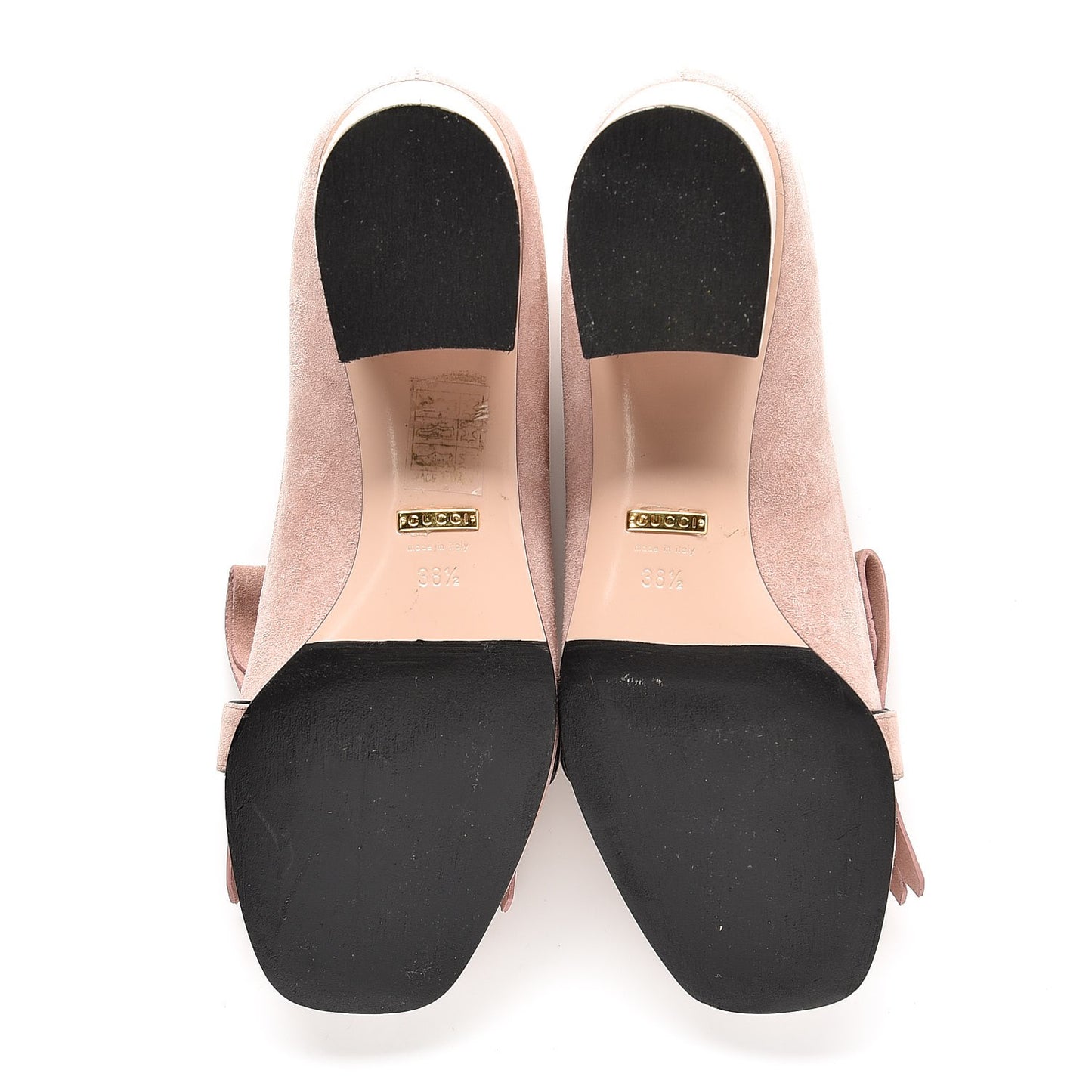 Kid Scamosciato GG Marmont Fringe 50mm Loafer Pumps 38.5 Crystal Pink