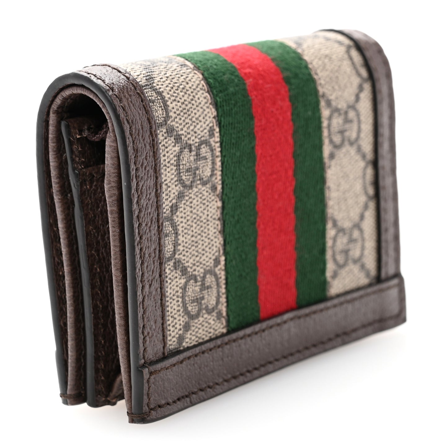 GG Supreme Monogram Web Ophidia Card Case Beige New Acero