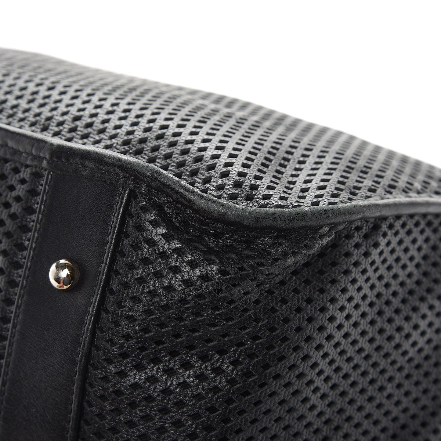 Calfskin Perforated Up In The Air Tote Black