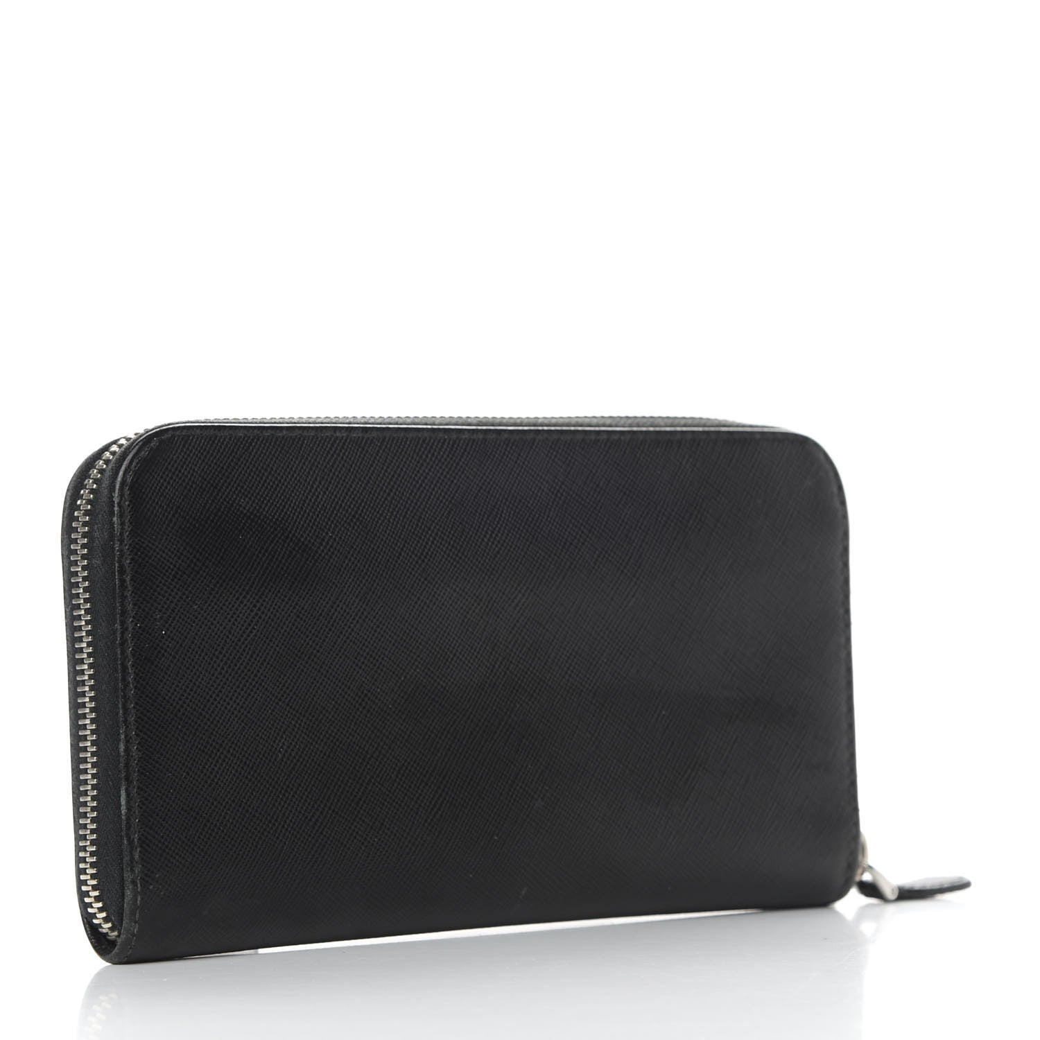 Prada Saffiano Zip Around Wallet Black 3 of 8