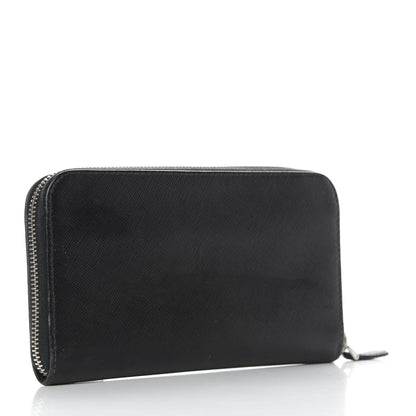 Prada Saffiano Zip Around Wallet Black 3 of 8