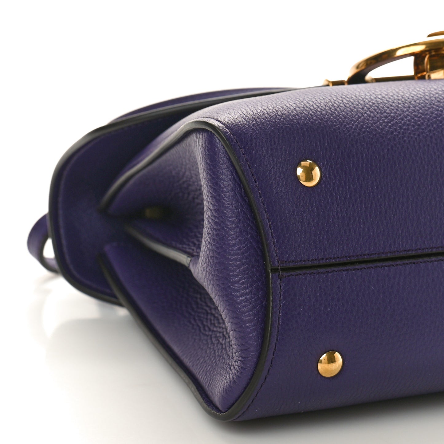 Calfskin Small Margot Top Handle Satchel Sommerso Purple