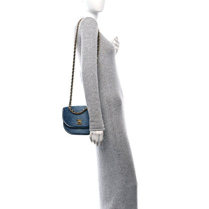 Chanel Washed Denim Quilted Small Messenger Flap Blue 2 of 11