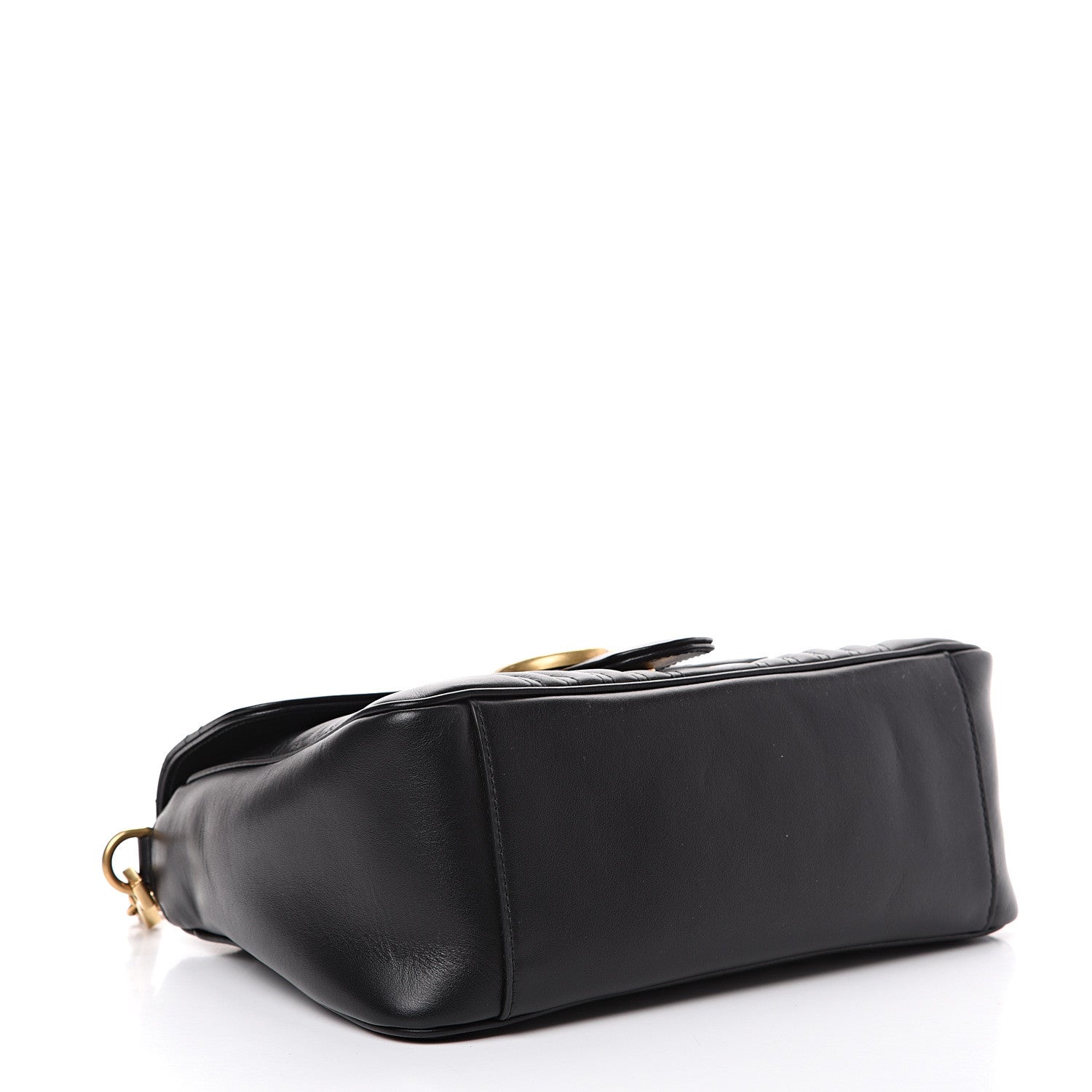 Gucci Calfskin Matelasse Small GG Marmont Top Handle Shoulder Bag Black 3 of 11