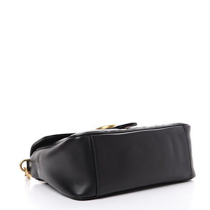 Gucci Calfskin Matelasse Small GG Marmont Top Handle Shoulder Bag Black 3 of 11
