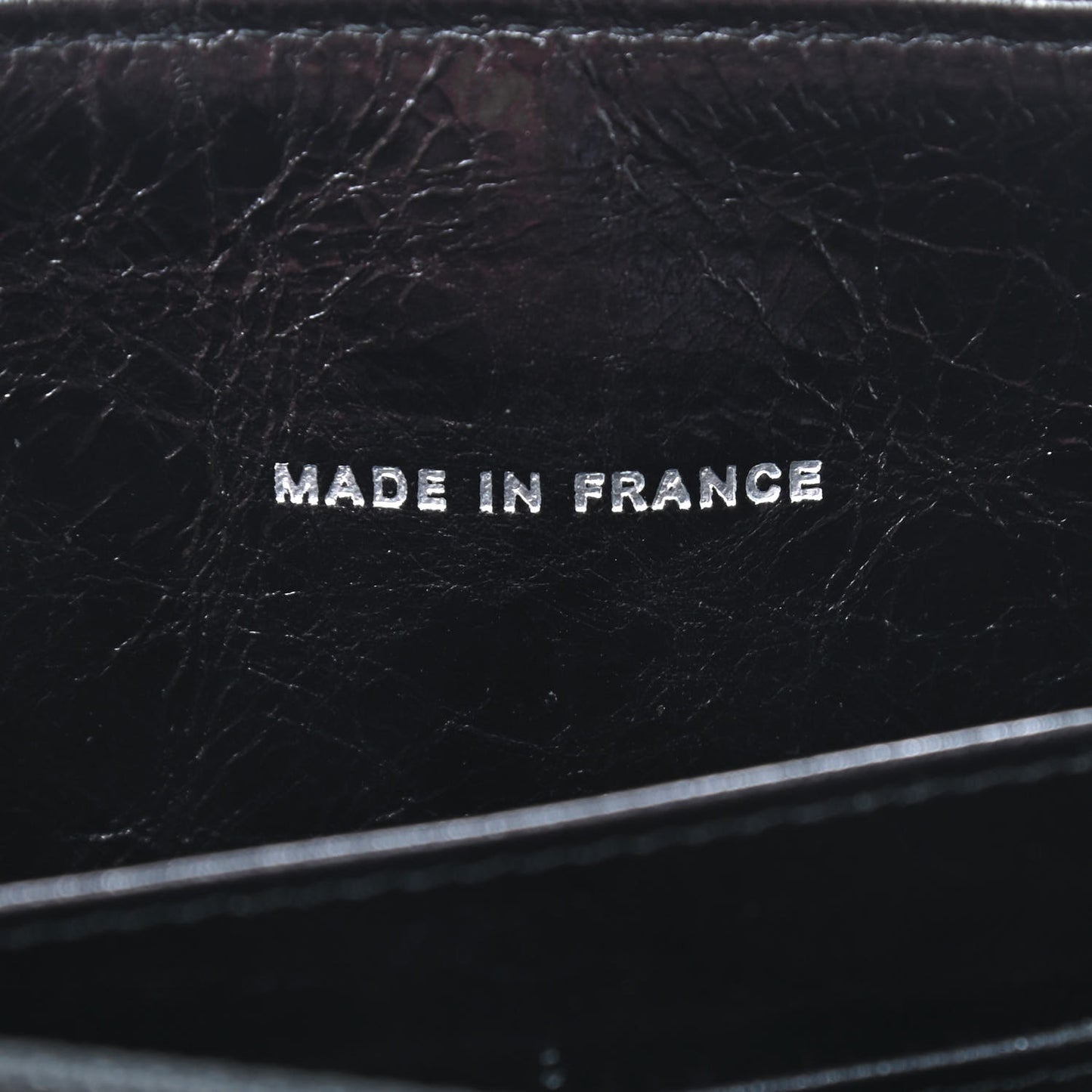 Aged Calfskin Striped Reissue Zip Around Wallet Black