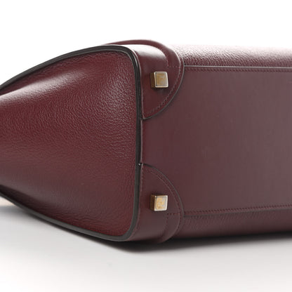 Celine Goatskin Calfskin Micro Luggage Burgundy 9 of 15