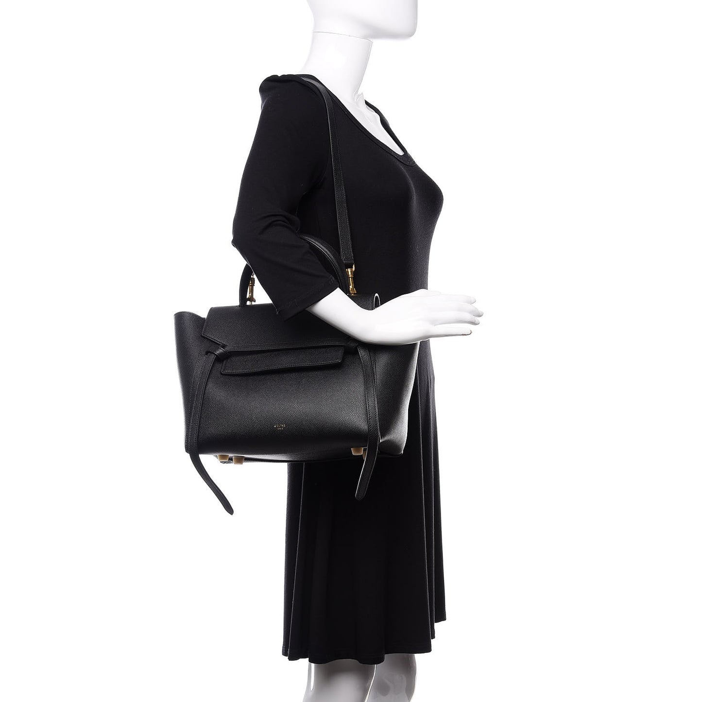 Grained Calfskin Mini Belt Bag Black
