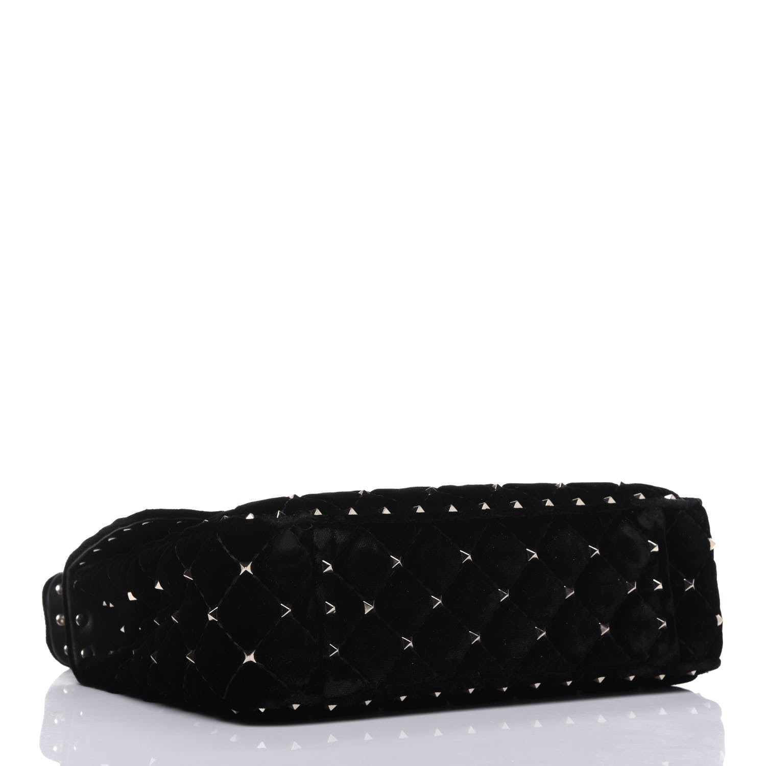 Valentino Garavani Velvet Medium Rockstud Spike Shoulder Bag Black 5 of 15