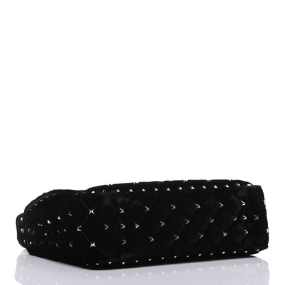 Valentino Garavani Velvet Medium Rockstud Spike Shoulder Bag Black 5 of 15