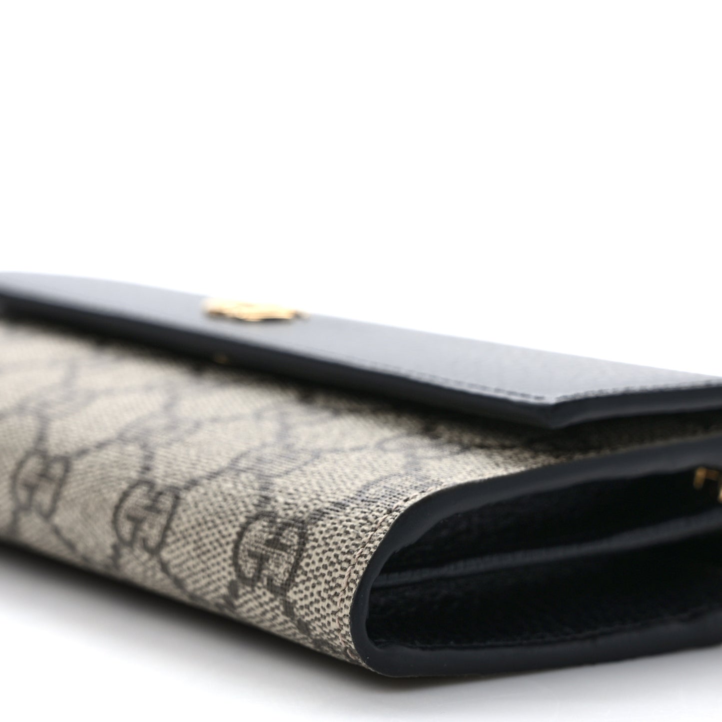 Dollar Calfskin GG Supreme Monogram Petite GG Marmont Wallet Chain Bag Black Beige Ebony