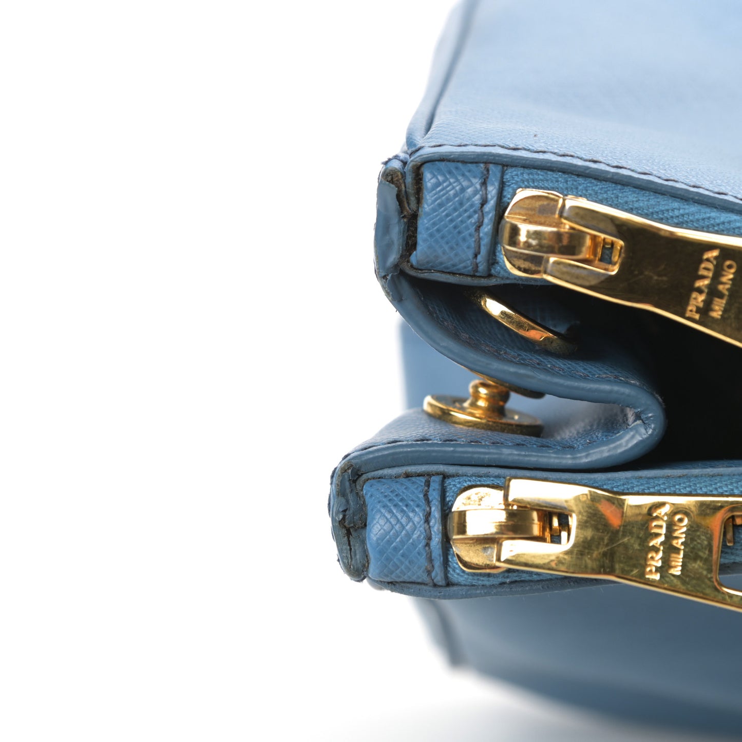 Saffiano Mini Galleria Double Zip Tote Cobalto