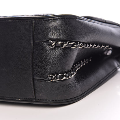 Chanel Calfskin Quilted Medium Frame In Chain Flap Black 9 of 12