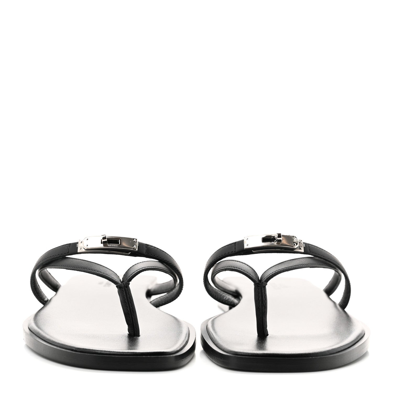 Hermes Calfskin Miss Sandals 38 Black 3 of 8