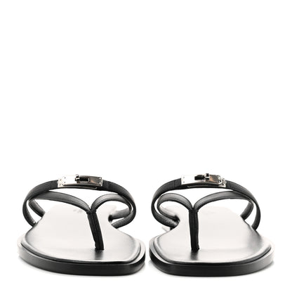 Hermes Calfskin Miss Sandals 38 Black 3 of 8