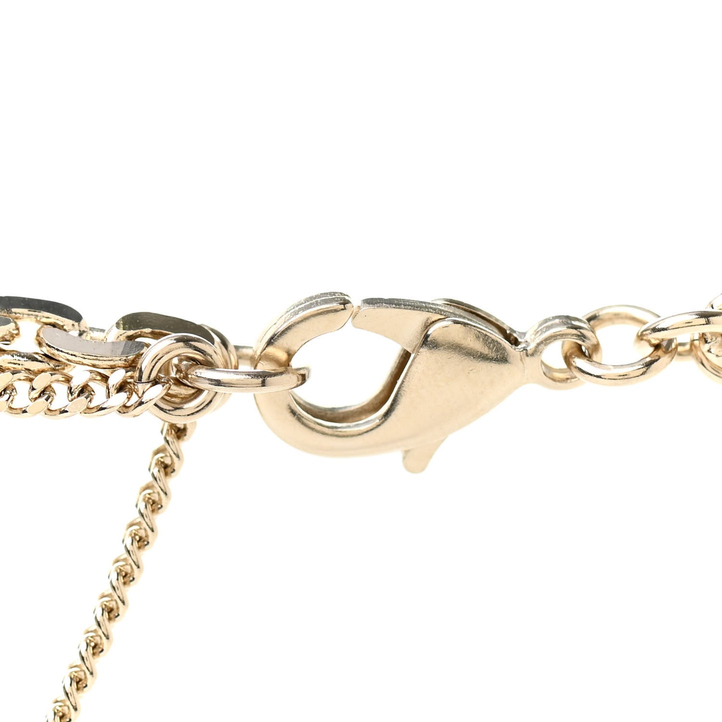 Crystal CC Multi Strand Chain Necklace Gold