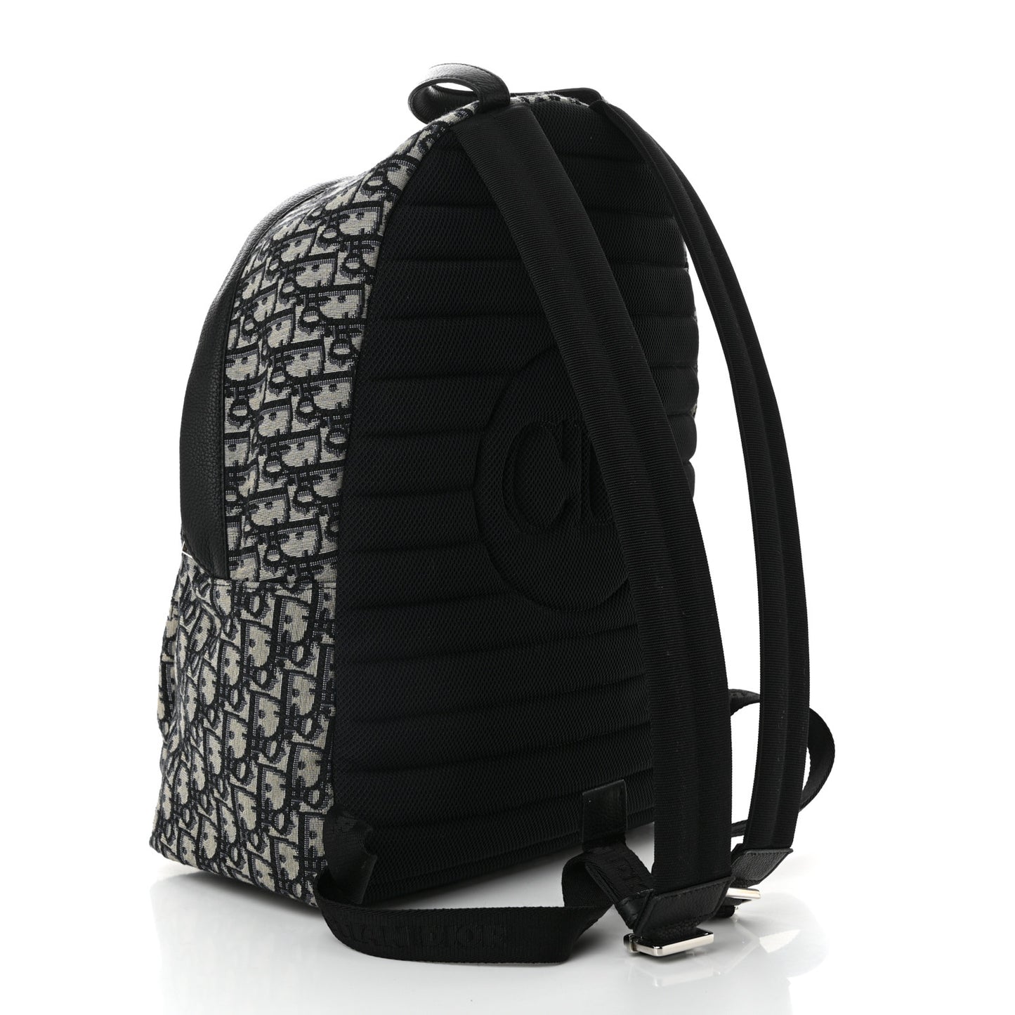 Oblique Calfskin Rider Backpack Beige Black