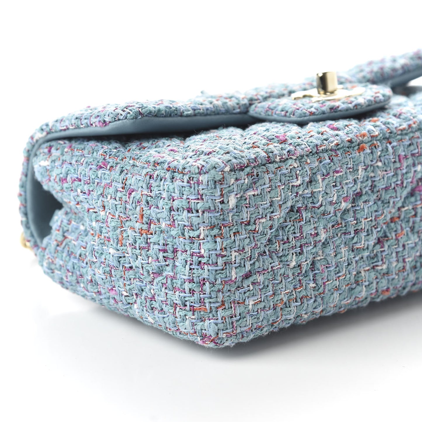 Tweed Quilted Mini Rectangular Flap Turquoise Purple White Red