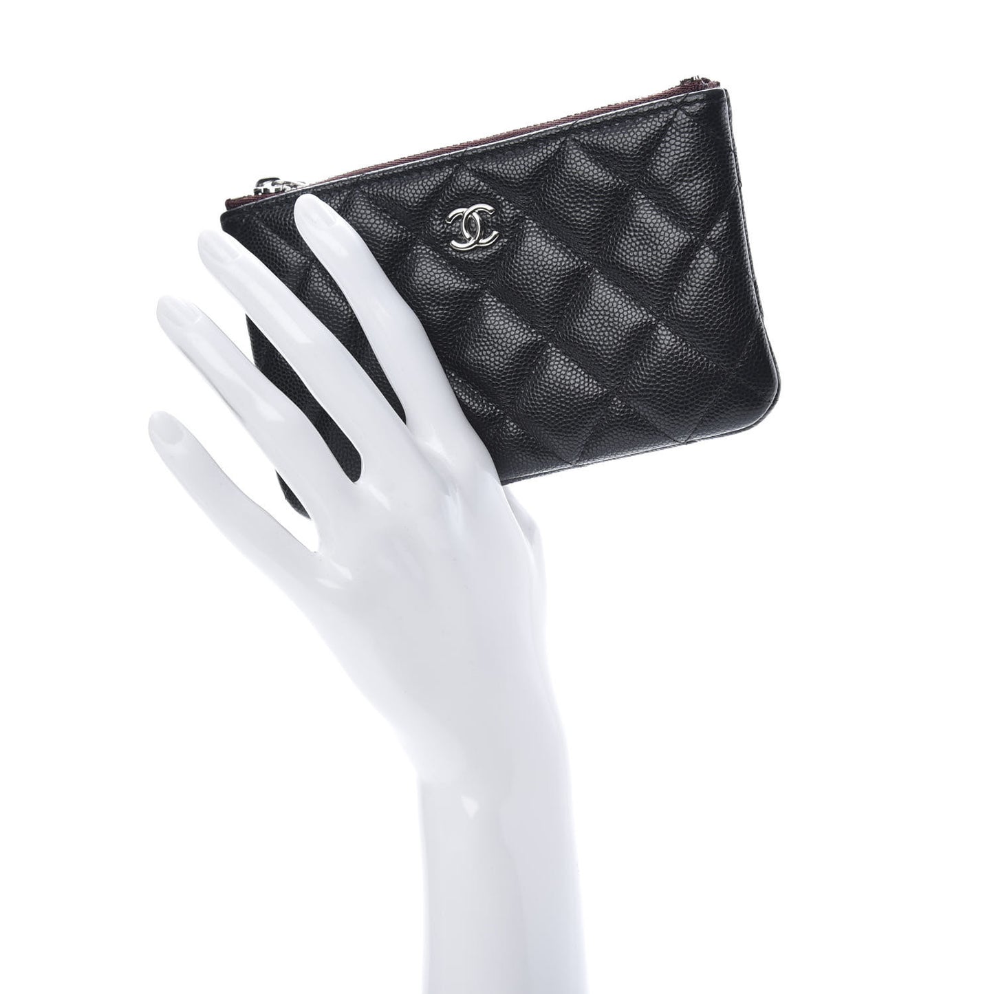 Caviar Quilted Small Cosmetic Case Black