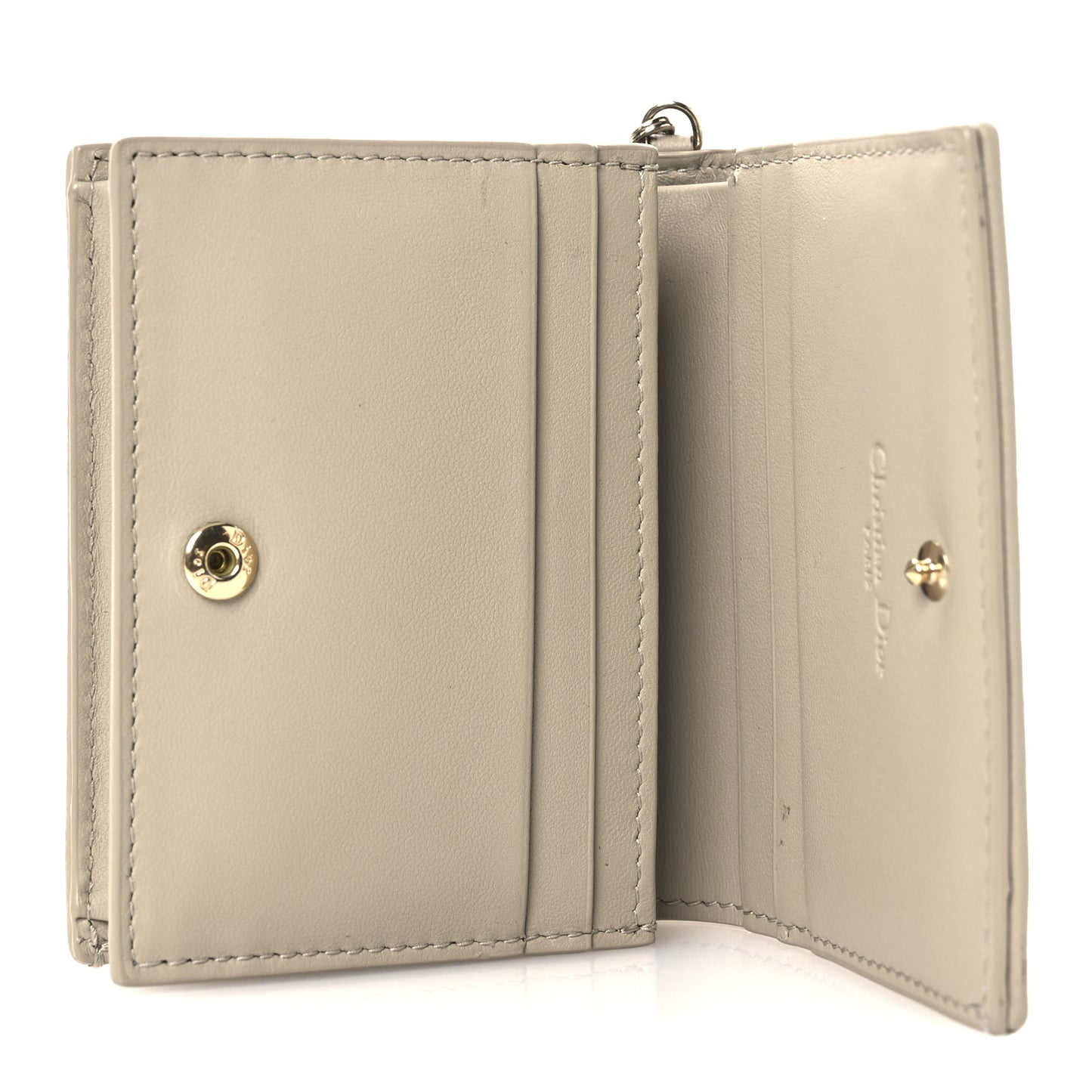 Lambskin Cannage Medium Lady Dior Flap Card Holder Sable