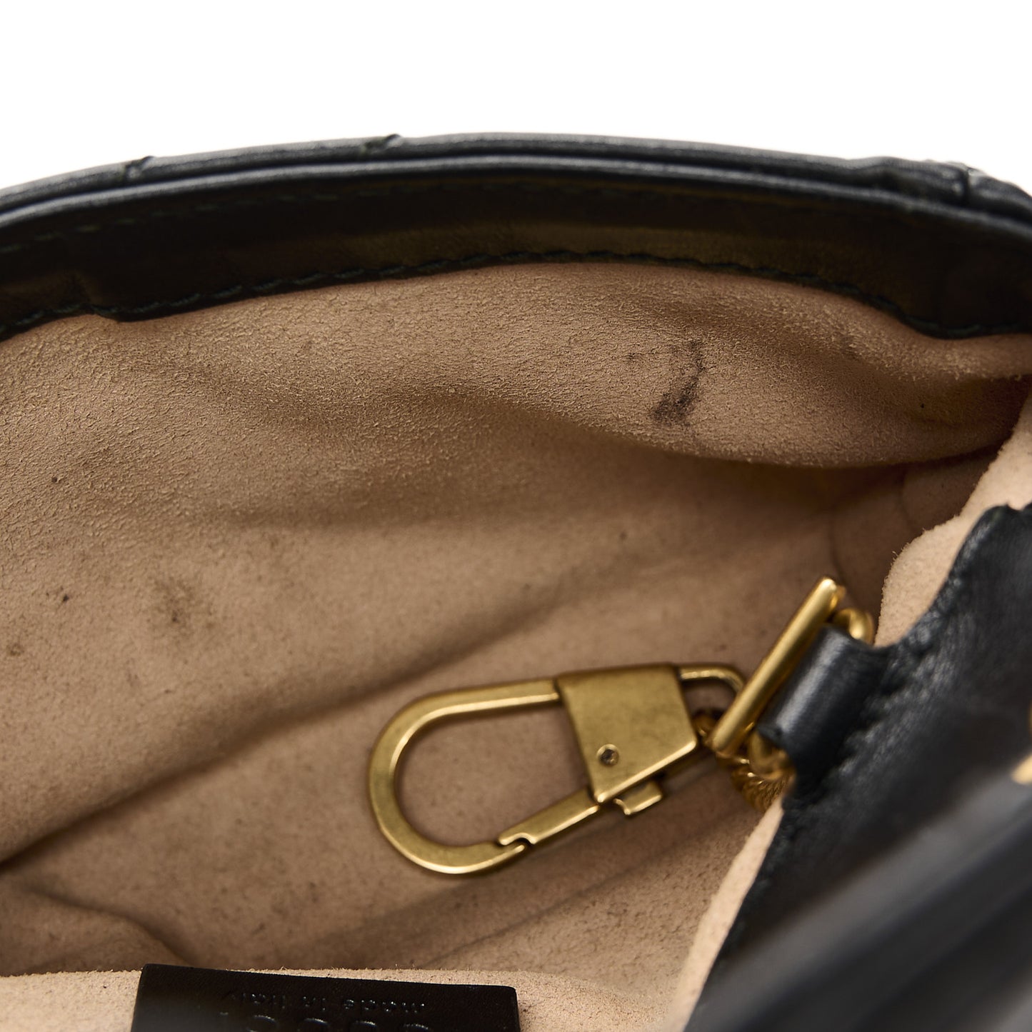 Calfskin Matelasse Super Mini GG Marmont Shoulder Bag Black