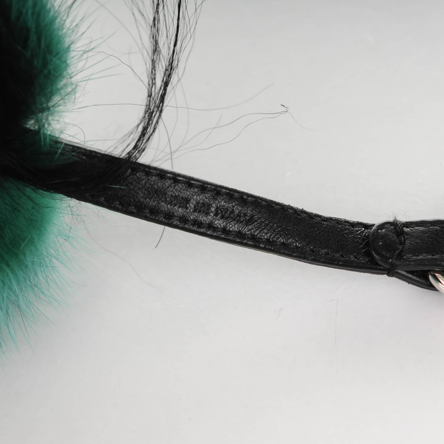 Fendi Mink Goat Fur QuTweet Cucaoo Bag Bug Charm Green White 3 of 4