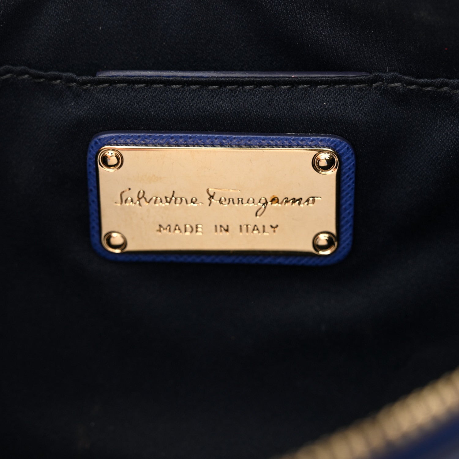 Salvatore Ferragamo Calfskin Shoulder Bag Blue 6 of 11