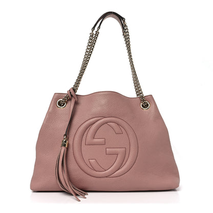 Gucci Pebbled Calfskin Medium Soho Chain Shoulder Bag Dark Cipria 1 of 10