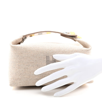 Hermes Wool Small Au Carre Bride-A-Brac Pouch Seigle 2 of 7