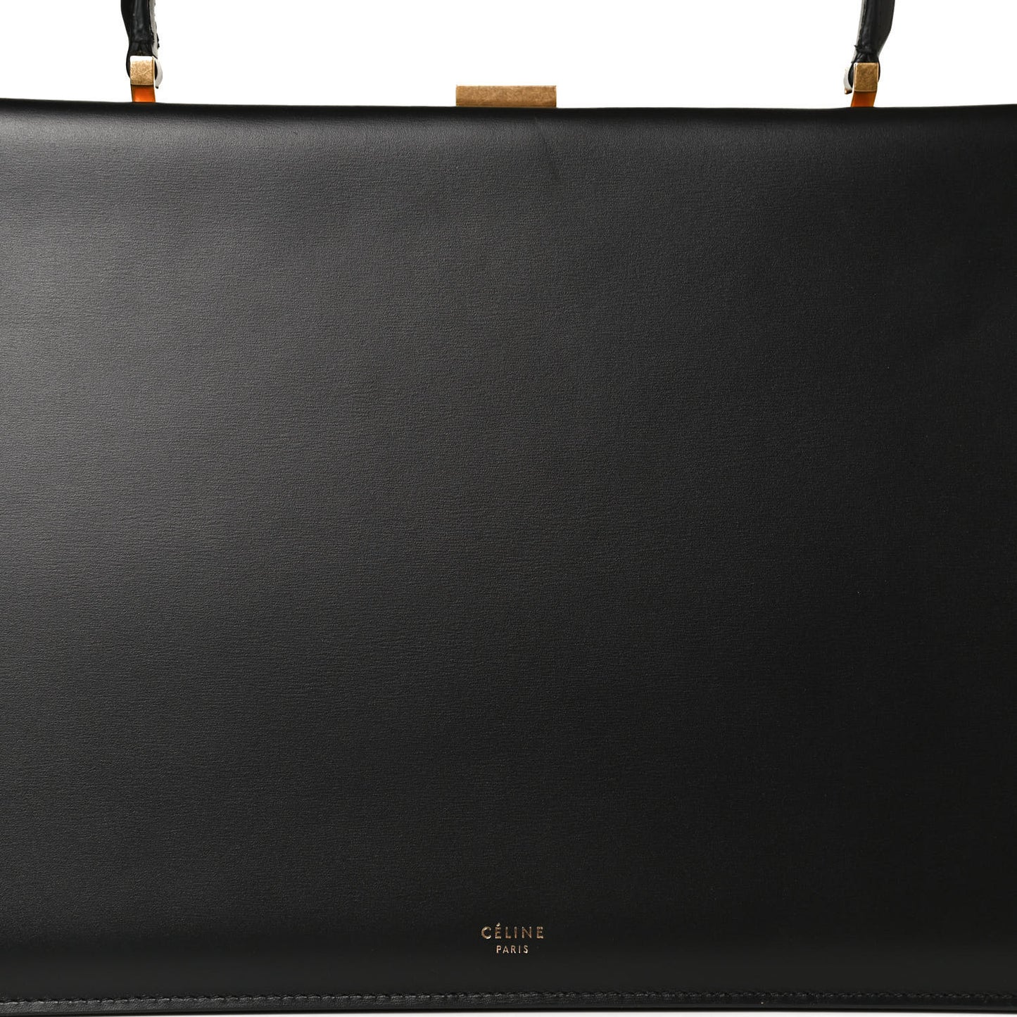 Box Calfskin Medium Clasp Bag Black