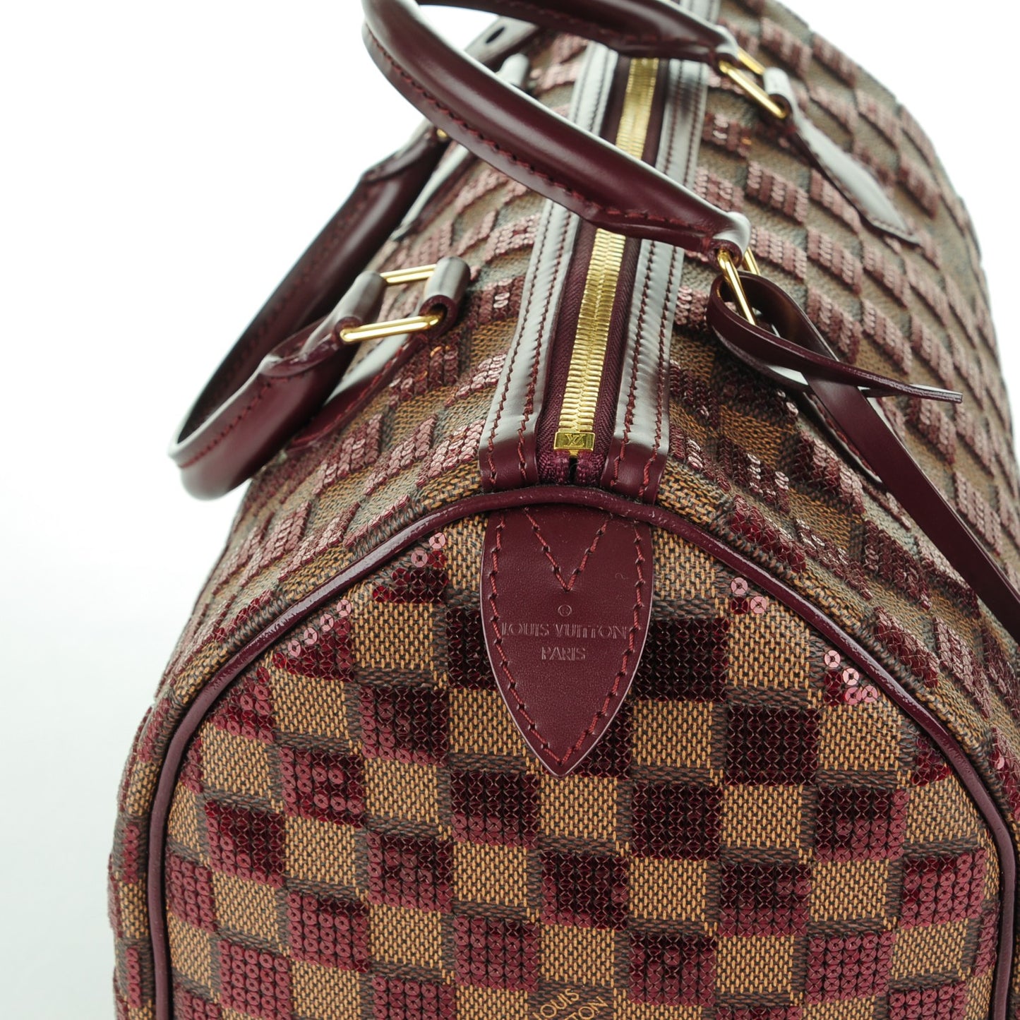 Damier Paillettes Speedy 30 Rouge