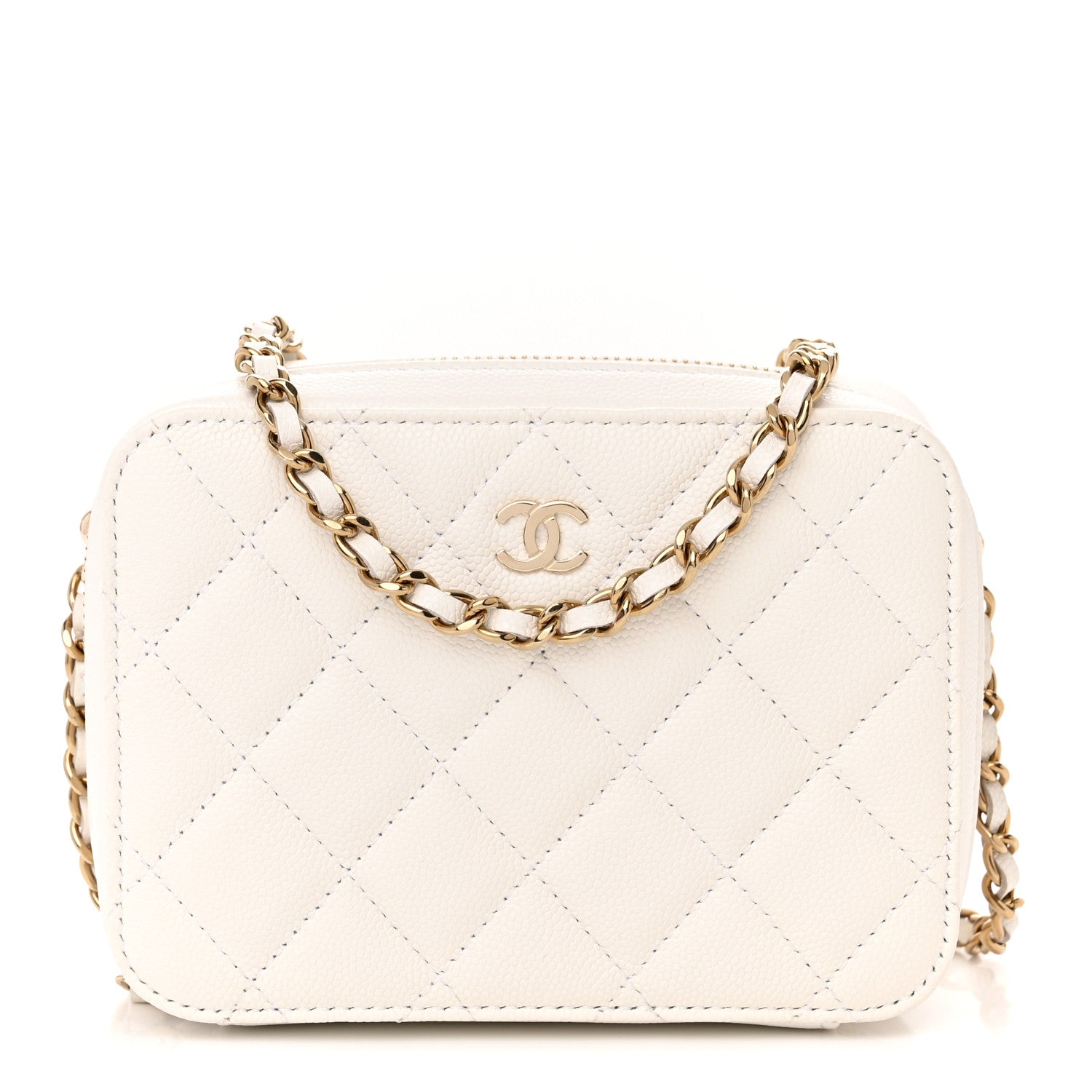 Chanel Caviar Quilted Camera Bag White 1 of 12