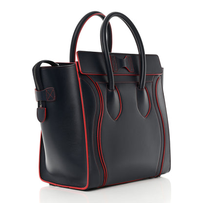 Celine Satin Debossed Calfskin Mini Luggage Navy Blue 3 of 14