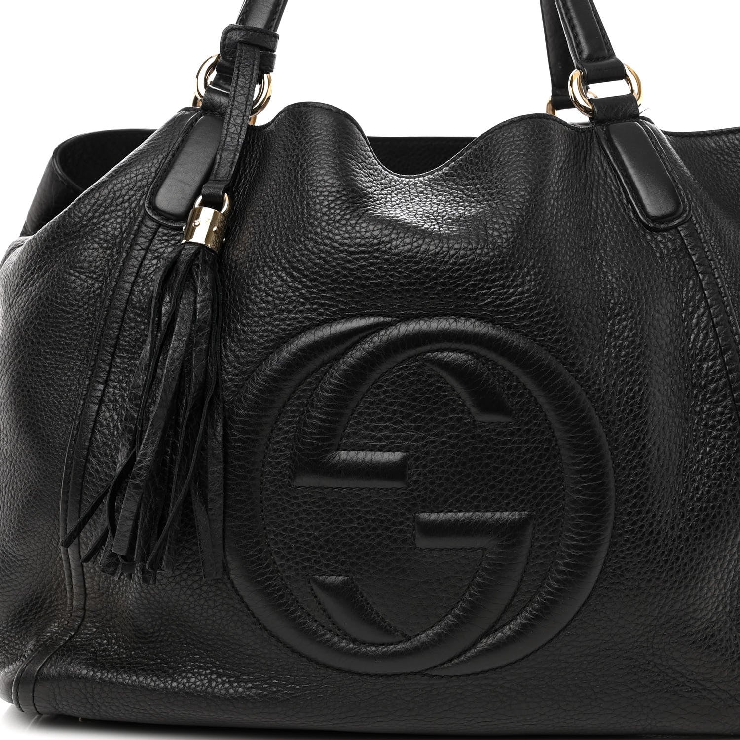 Gucci Pebbled Calfskin Medium Soho Shoulder Bag Black 8 of 12