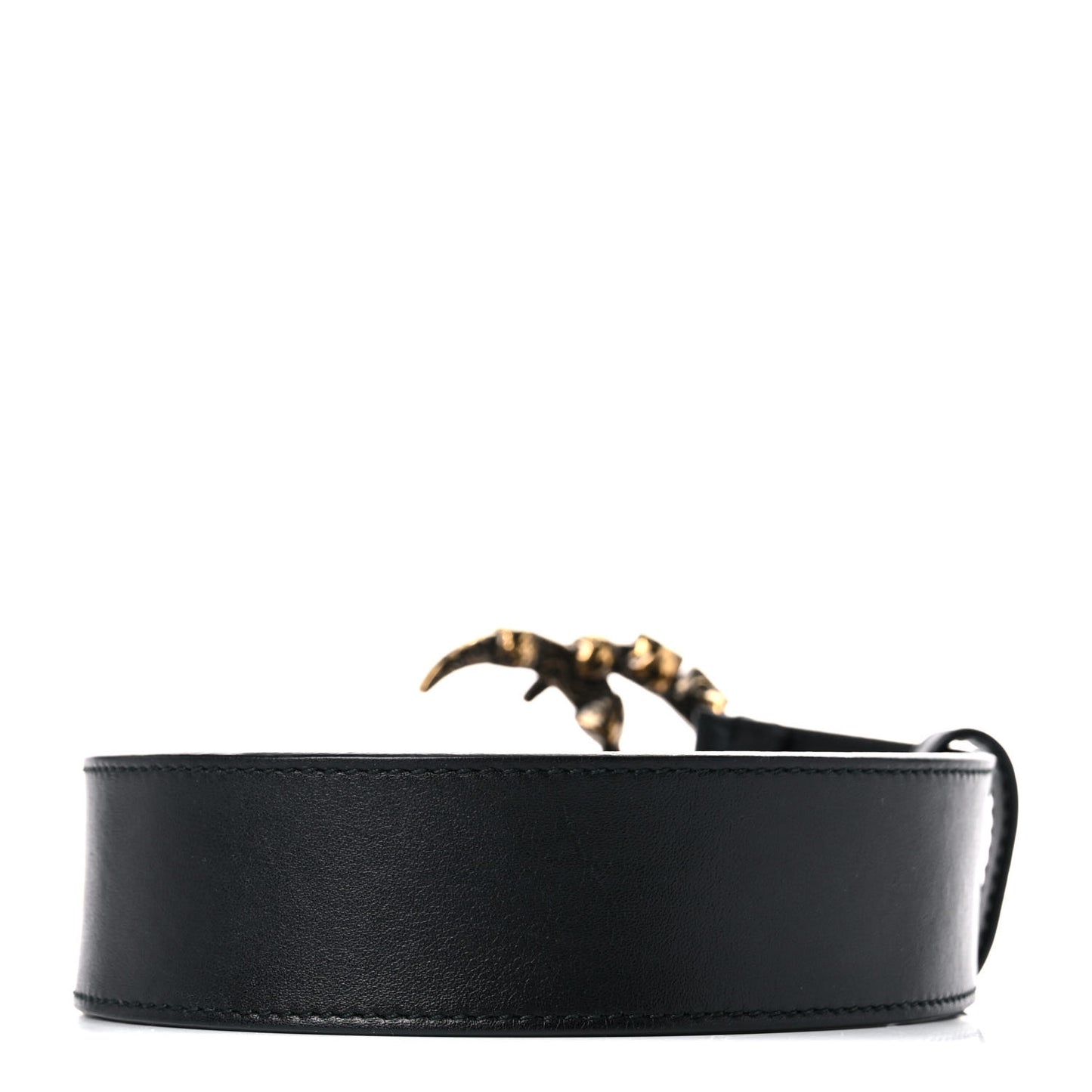Calfskin Crystal Double G 40mm Belt 80 32 Black Multicolor